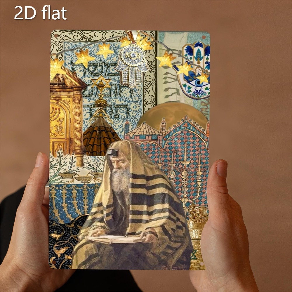 Art & Craft Kortingscode - CIFBUY ป้ายโลหะอลูมิเนียมลายผู้สูงอายุชาวยิวสไตล์วินเทจ ขนาด 8x8 นิ้ว กันน้ำ