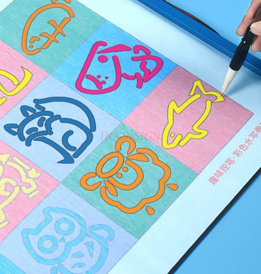 Calligraphy Pen Set - ชุดปากกาควบคุมสีสันสดใสสำหรับเด็ก1ชุดชุดชุดฝึกเขียนด้วยน้ำสำหรับผู้เริ่มต้นจุ่มลงในน้ำ