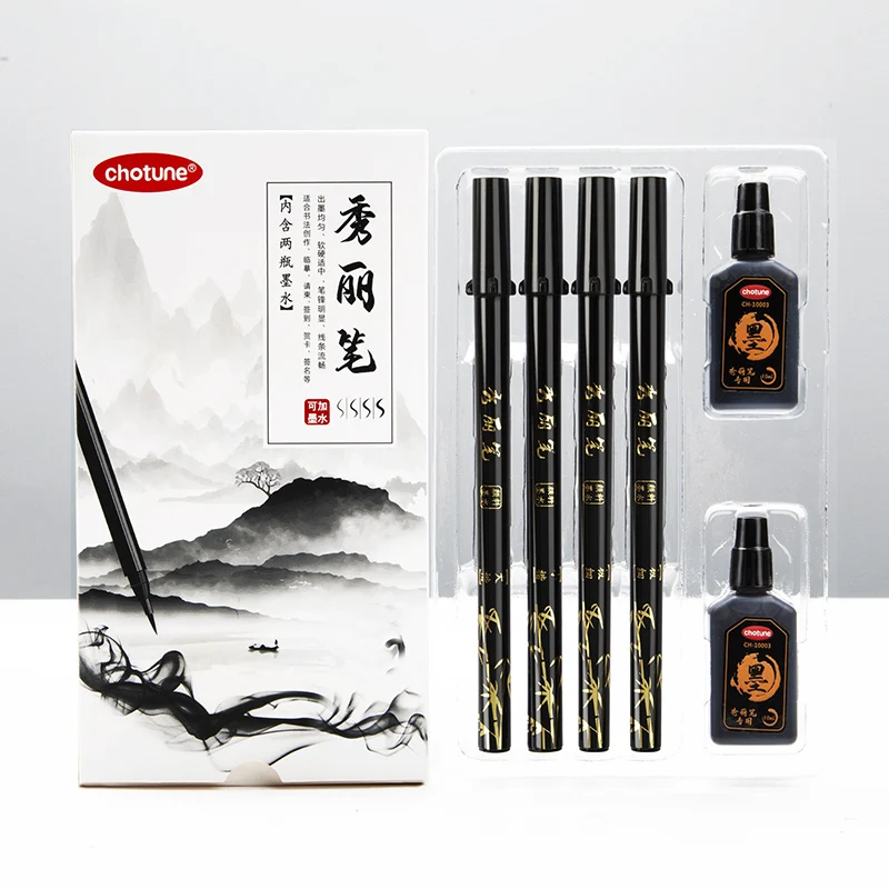 Calligraphy Pen Set - แปรงตัวอักษรปากกาชุดหมึกสีดําเติมปากกาประดิษฐ์ตัวอักษรเครื่องหมายศิลปะการเขียนเครื่องหมายอุปกรณ์สํานักงานเครื่องเขียนโรงเรียน