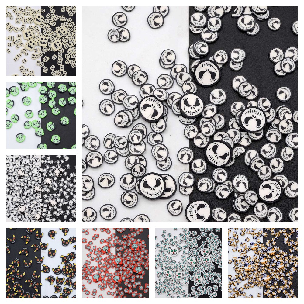 Art Craft Halloween - 100กรัม/ล็อต Polymer น่ารักฮาโลวีน Ghost Skull Devil