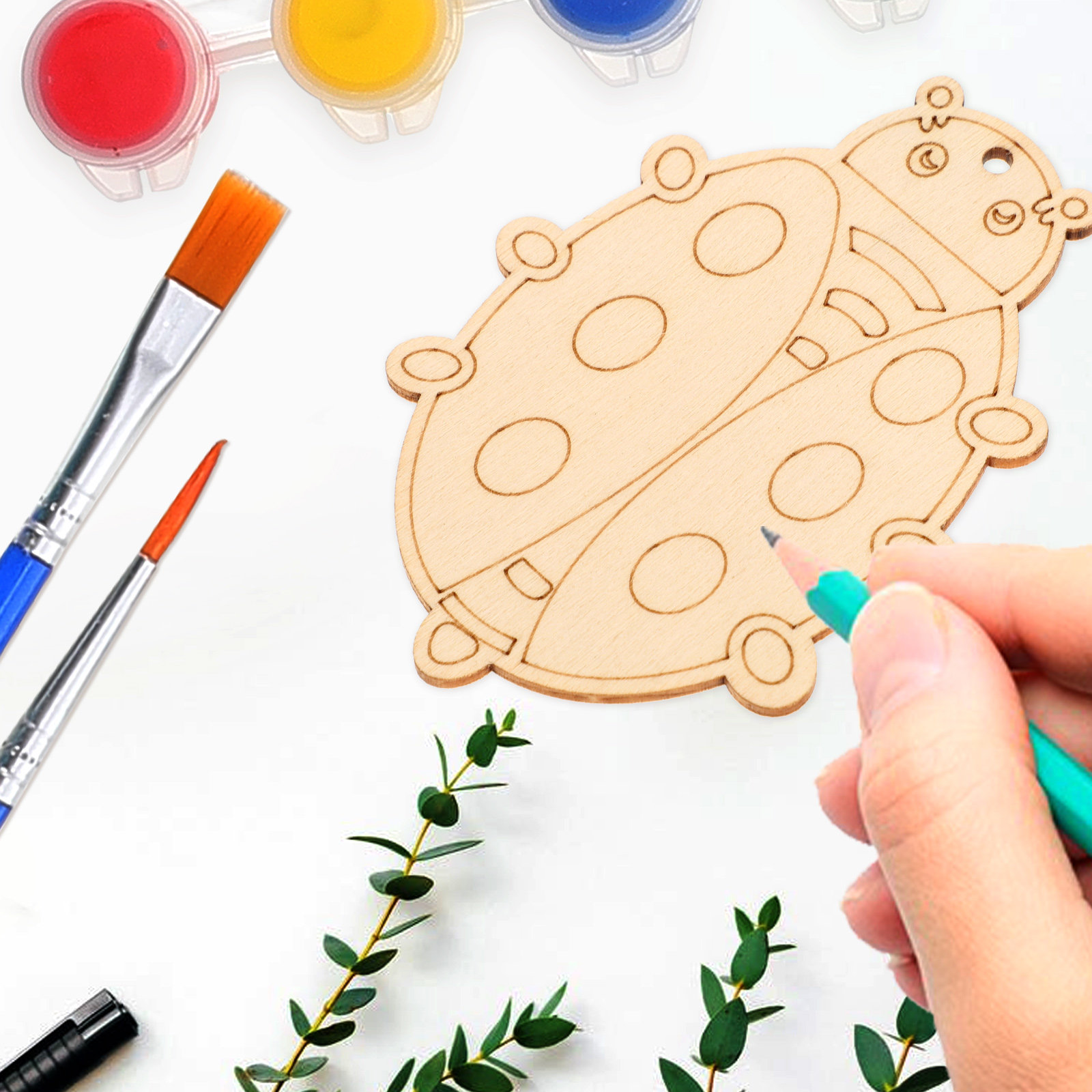 Art Craft For Kindergarten - ชุดงานฝีมือไม้รูปแมลง 20 ชิ้น สำหรับงาน DIY ตกแต่ง
