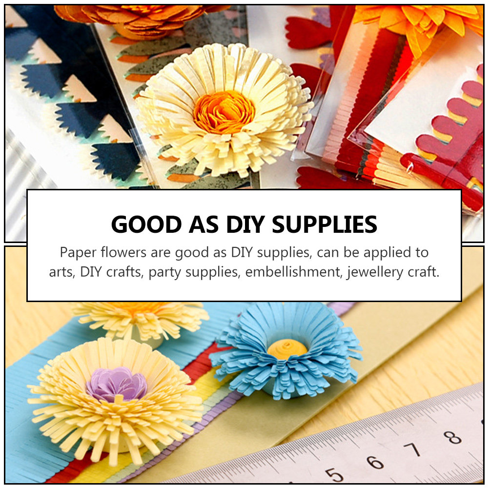 Quilling Paper Strips - ชุดกระดาษควิลลิ่ง 60 ชิ้น สำหรับงานศิลปะดอกไม้ แถบกระดาษรูปทรงกลีบดอกไม้สำหรับงานประดิษฐ์ ตกแต่งสมุดภาพ