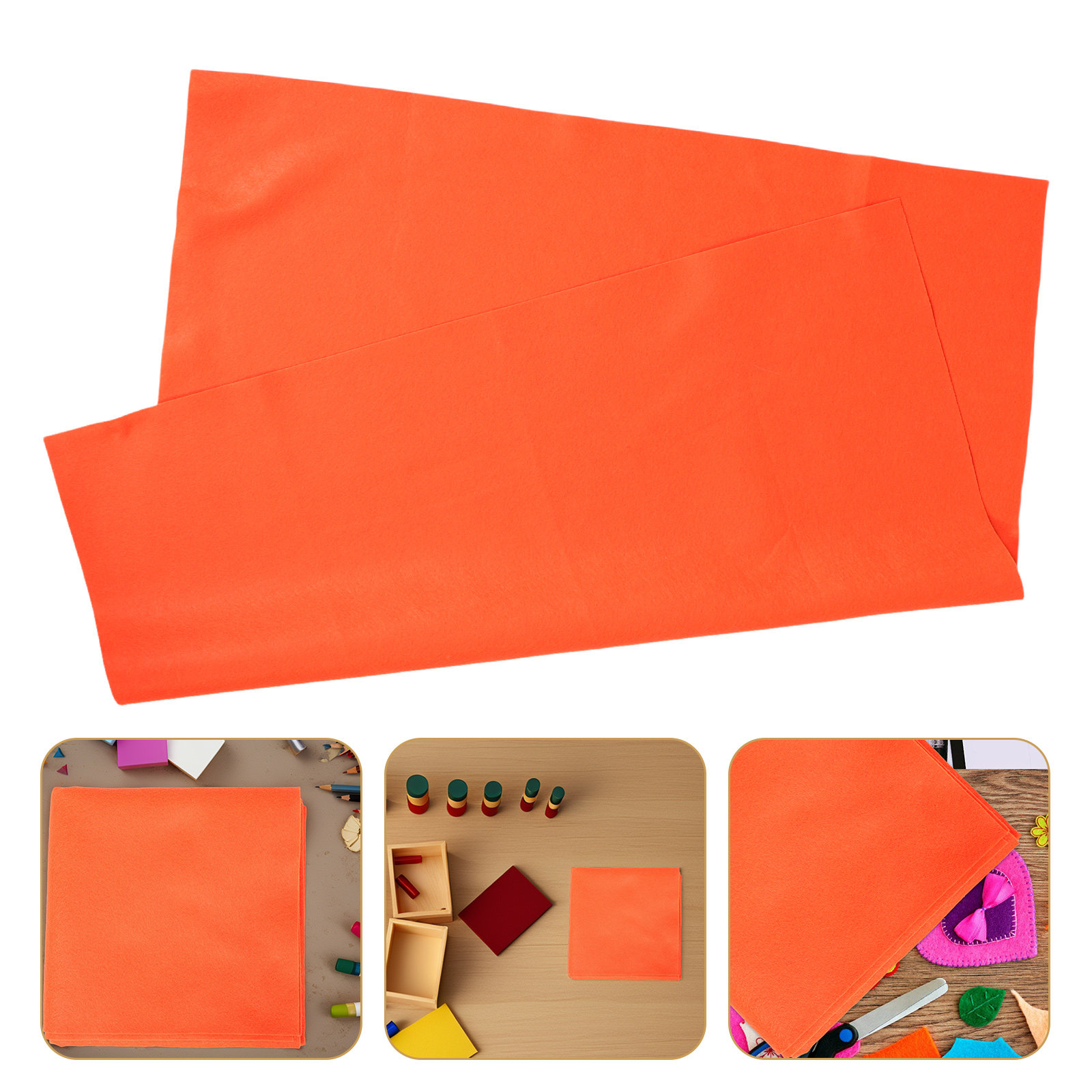 Art Craft For Kindergarten - ผ้าสักหลาดสีส้ม นุ่ม ยืดหยุ่น ทนทานต่อการสึกหรอ เหมาะสำหรับงานฝีมือ DIY