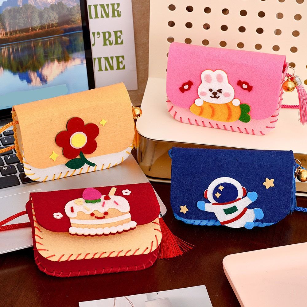 Art Craft For Kindergarten - ชุดทำกระเป๋าผ้าสักหลาดน่ารัก งานฝีมือการ์ตูน ศิลปะทำมือ ของเล่นเย็บกระเป๋า กระเป๋าสะพายข้างสำหรับเด็กอนุบาล
