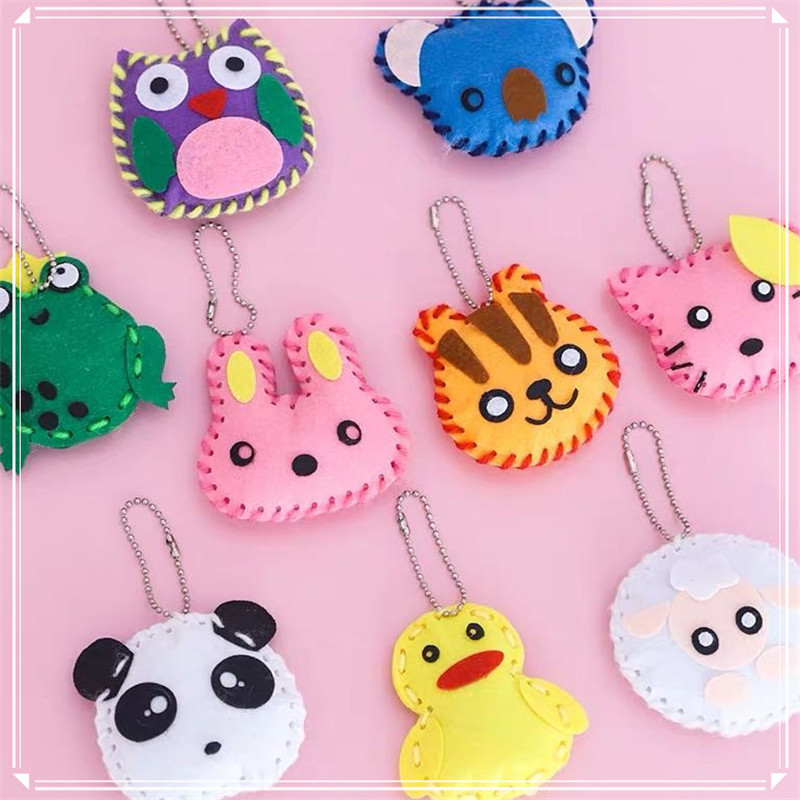 Art Craft Kits For Kids - 5 ชิ้น/ล็อตเด็ก Handcraft ของเล่นผ้าไม่ทอการ์ตูนสัตว์ DIY Creative