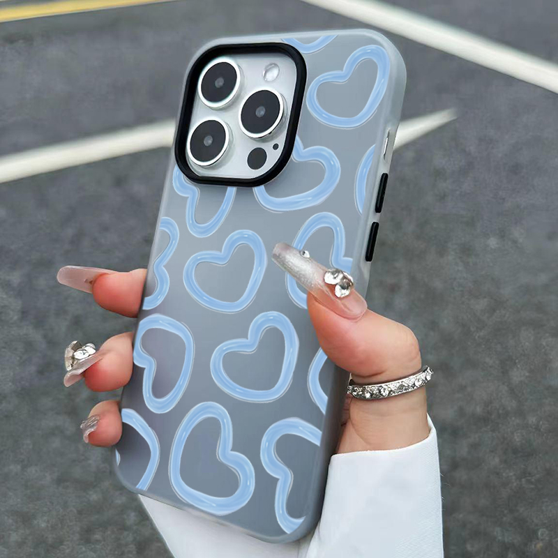 Art Craft Love - เคสโทรศัพท์ลายหัวใจน่ารักสไตล์ภาพวาดสีน้ำมัน สำหรับ iPhone 17 16 15