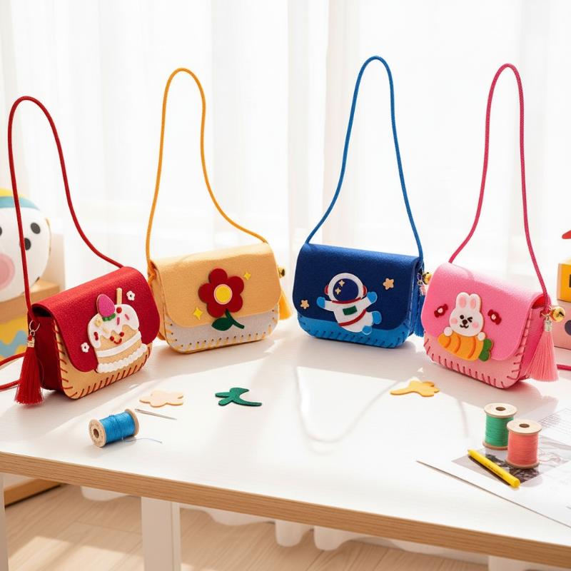 Art Craft For Kindergarten - ชุดทำกระเป๋าผ้าสักหลาดสำหรับเด็ก DIY ของเล่นเย็บปักถักร้อย งานฝีมือ กระเป๋าสะพายข้าง สำหรับกิจกรรมในห้องเรียนอนุบาล