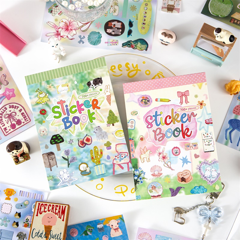 Art Craft Book - TIANZI สมุดสติกเกอร์ไดคัทลายการ์ตูนธีมชีวิตในบ้าน 24 แผ่น สำหรับงานสแครปบุ๊ค ไดอารี่
