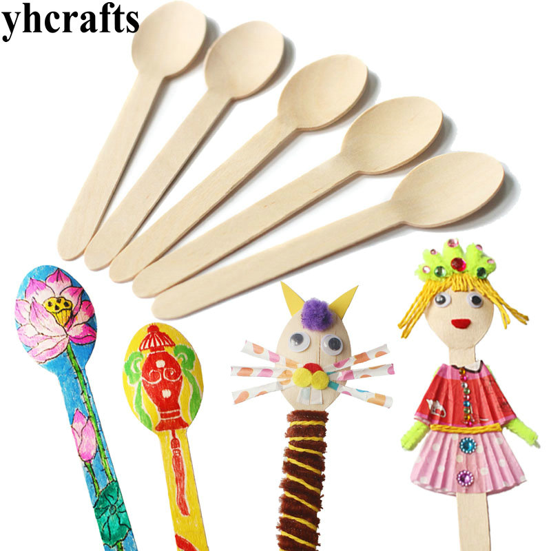 Art Craft For Kindergarten - 20 ชิ้น/ล็อต.ช้อนไม้ศิลปะและหัตถกรรมการเรียนรู้ของเล่นเพื่อการศึกษาอนุบาลหัตถกรรมวัสดุวาดชุดของเล่นหัตถกรรมของเล่น OEM
