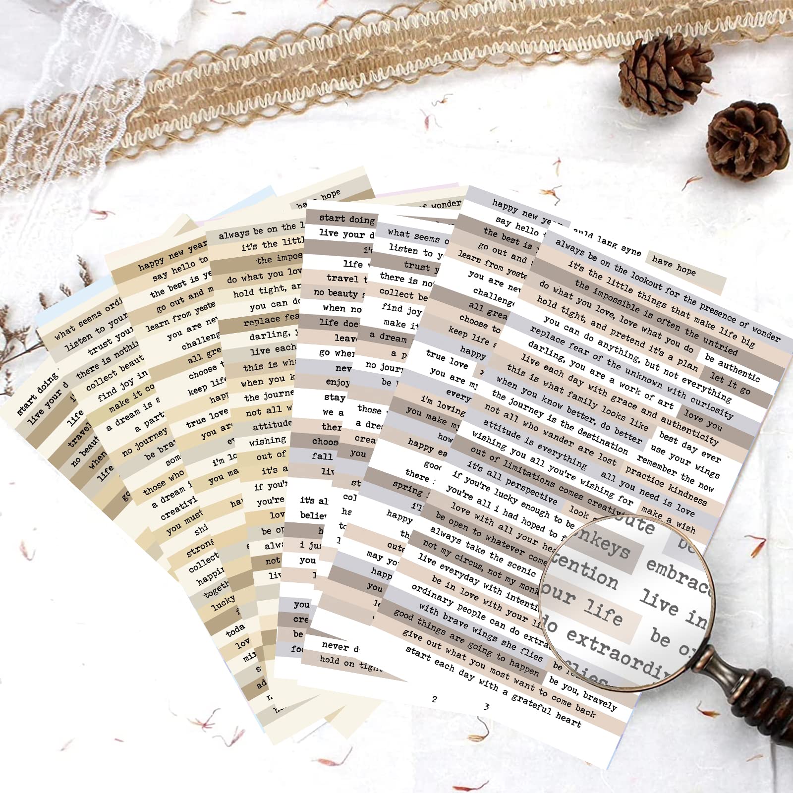 8 ชิ้นสีน้ําตาลหมายเหตุสติกเกอ - Art Craft Journal บทวิจารณ์และราคา