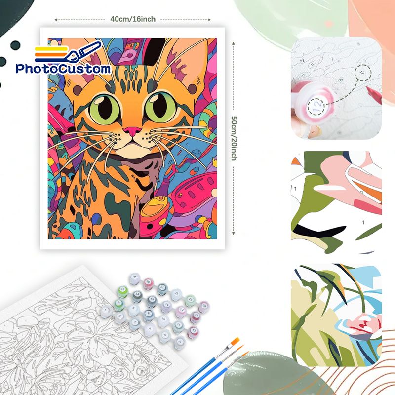 ภาพวาดแมวขิงตามตัวเลขจาก Photo - Art Craft Ideas Easy บทวิจารณ์และราคา