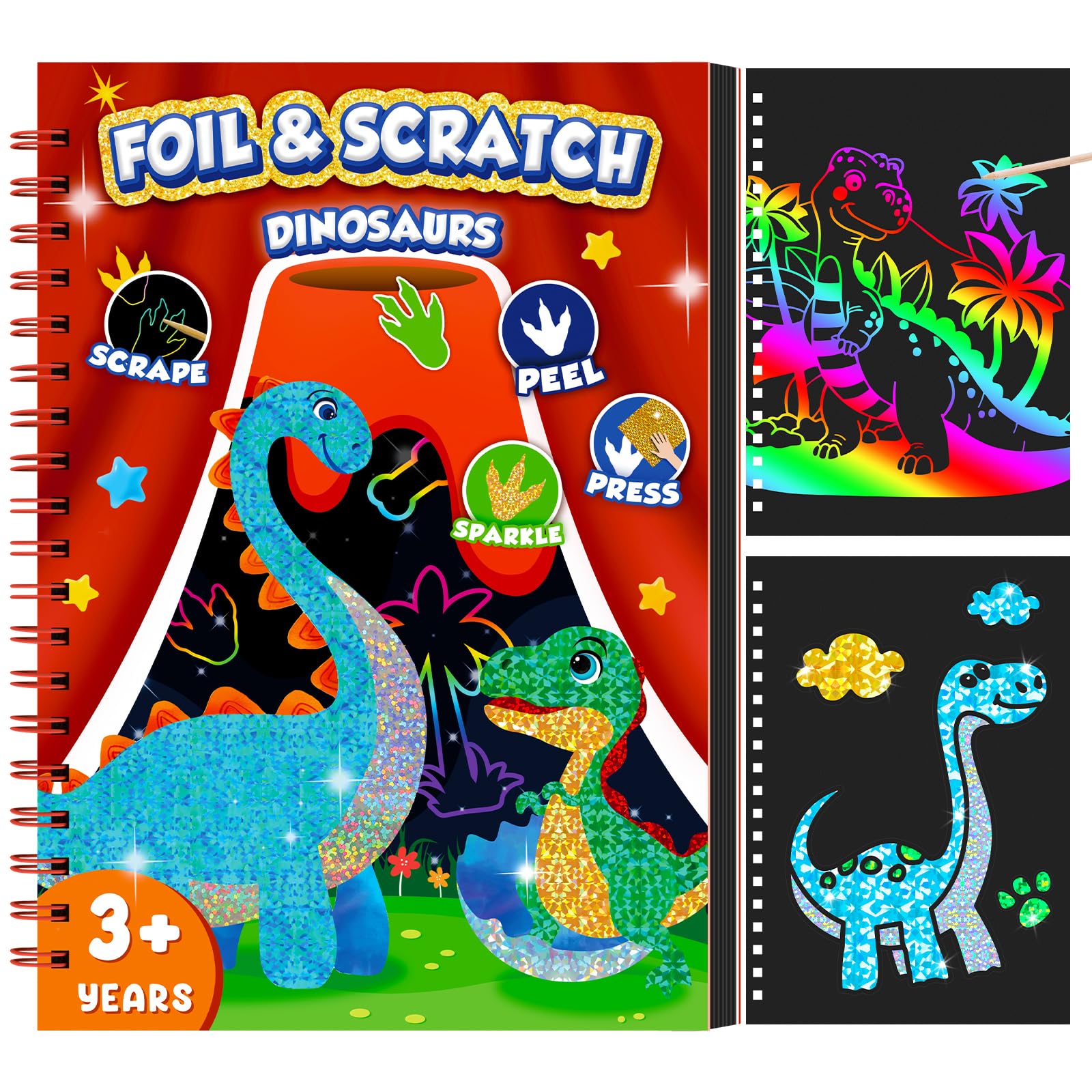 ไดโนเสาร์ Scratch Art Book สํา - Art Craft Kits For Kids บทวิจารณ์และราคา
