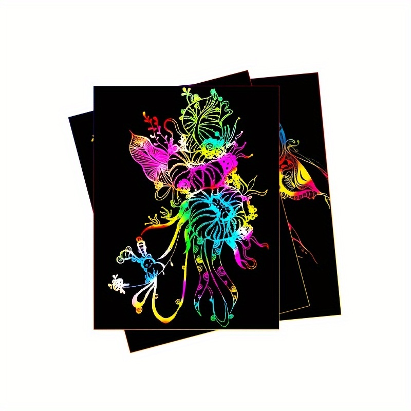 กระดาษขูดลายสีรุ้ง 50 แผ่น ชุด - Art Craft Kits For Kids บทวิจารณ์และราคา