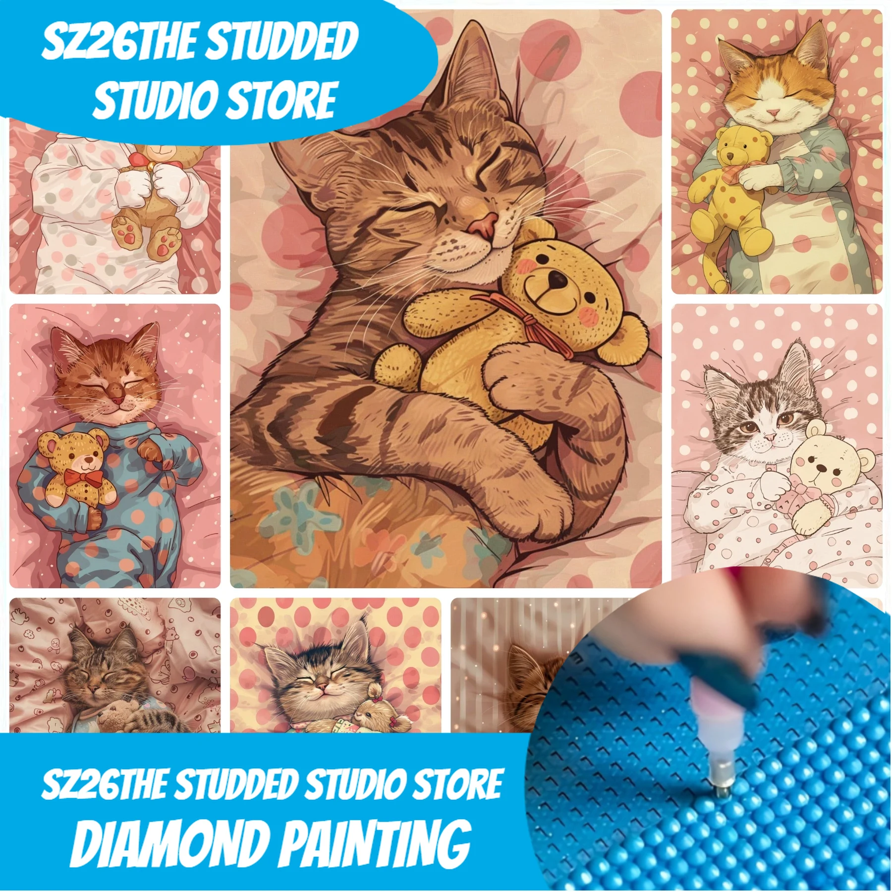 ภาพวาดเพชร DIY ลายแมวน่ารักหวา - Art Craft Cat บทวิจารณ์และราคา