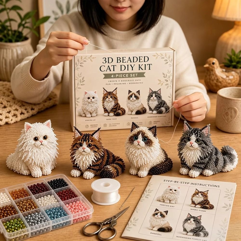 ชุดงานฝีมือปักลูกปัดรูปสัตว์ D - Art Craft Cat บทวิจารณ์และราคา