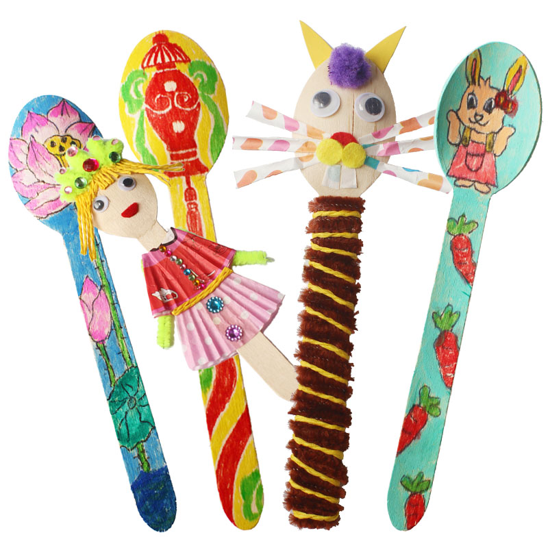 20 ชิ้น/ล็อต.ช้อนไม้ศิลปะและหั - Art Craft For Kindergarten บทวิจารณ์และราคา