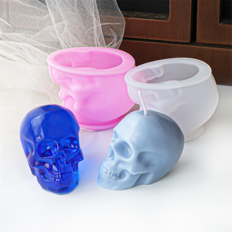 สีขาวและสีชมพู Skull เทียนแม่พ - Art Craft Halloween บทวิจารณ์และราคา