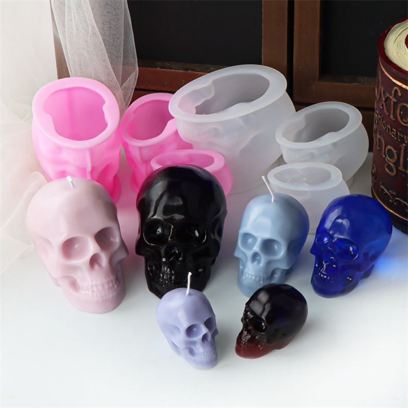 สีขาวและสีชมพู Skull เทียนแม่พ - Art Craft Halloween บทวิจารณ์และราคา