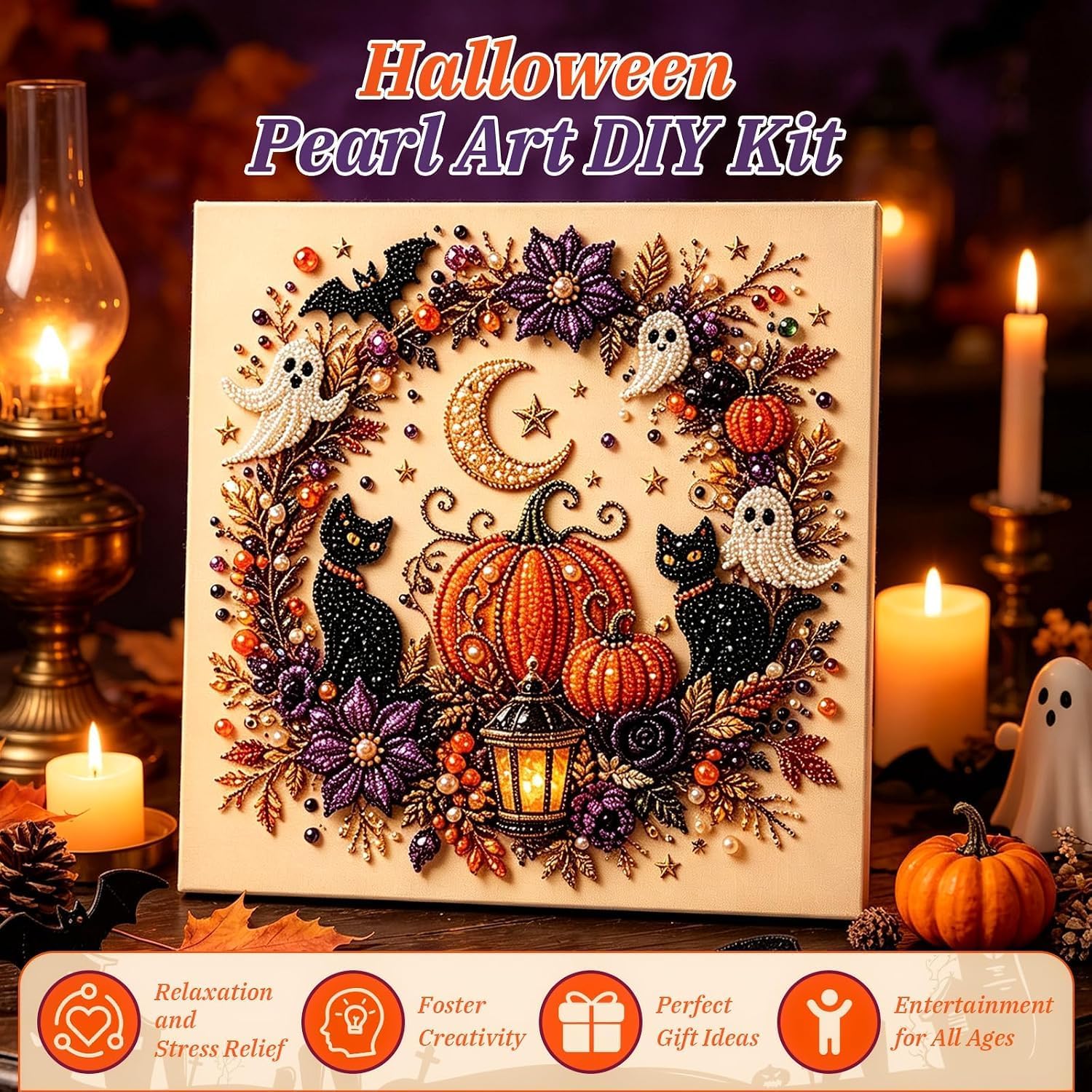 ชุดงานฝีมือไข่มุก 3D ลายผีฮาโล - Art Craft Halloween บทวิจารณ์และราคา