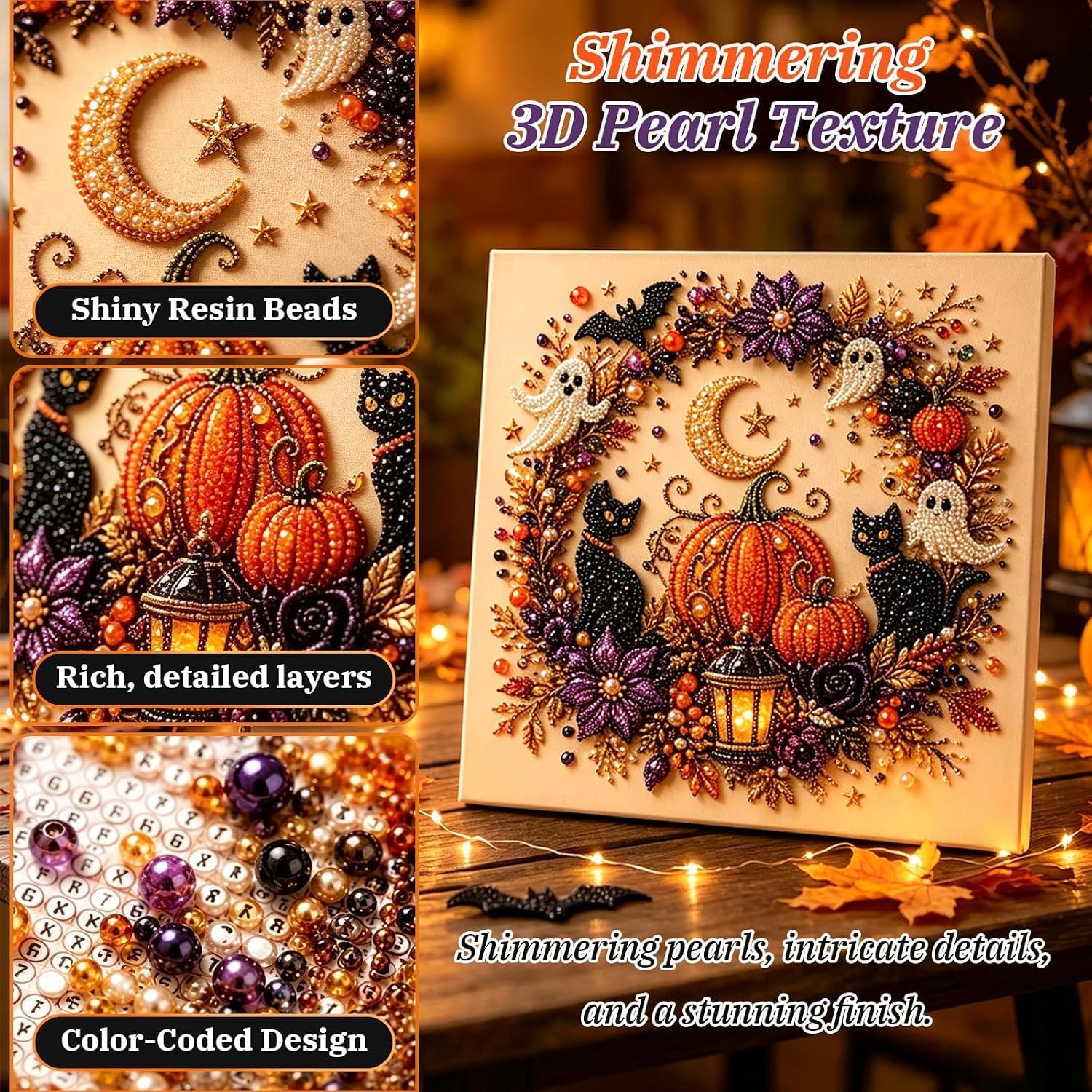 ชุดงานฝีมือไข่มุก 3D ลายผีฮาโล - Art Craft Halloween บทวิจารณ์และราคา